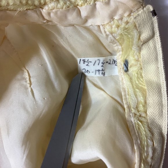 Vintage 60s 70s Sleeveless Yellow Hand Crochet From Portugal Sheath Dress S - Picture 8 of 8